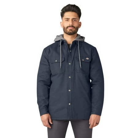 Dickies Men's Water Repellent Duck Hooded Workwear Shirt Jacket