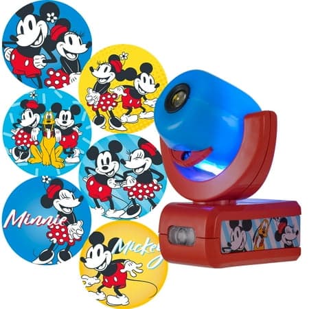 Disney Projectables Minnie & Mickey Mouse LED Night Light, Plug-in, 6-Images, 3.5 in, 3.3 in