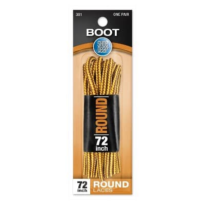 Shoe Gear Round Boot Laces - Brown/Yellow 72"
