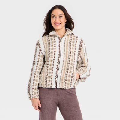 Women's Faux Sherling Fashion Jacket - Universal Thread™ Cream M