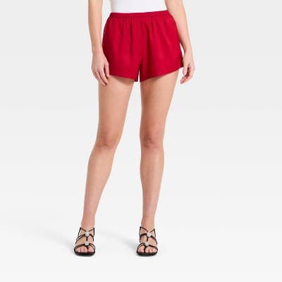 Women's Valentine's Pull-On Shorts - A New Day™ Red XL