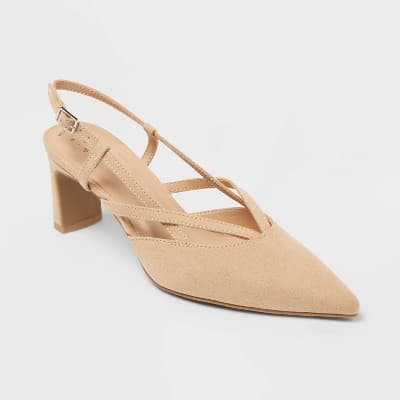Women’s Veera Heels with Memory Foam Insole - A New Day™ Tan 8.5