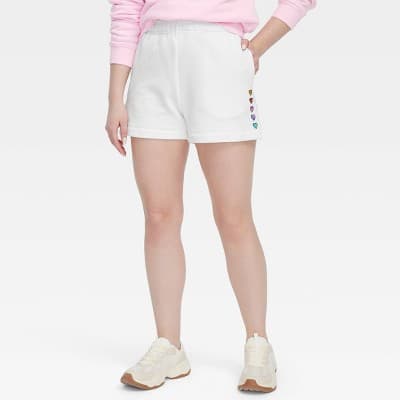 Women's Disco Hearts Shorts White - Roller Rabbit x Target S