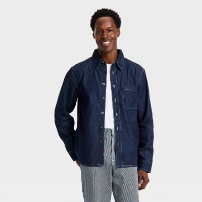 Men's Denim Overshirt - Goodfellow & Co™ Dark Wash S