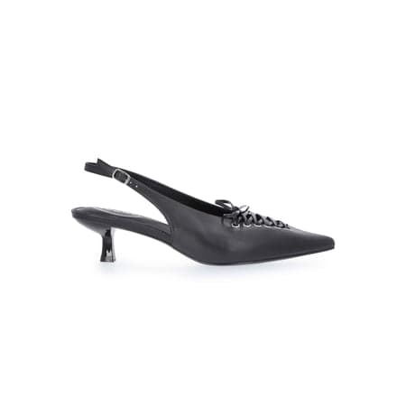 Scoop Women's Slingback Kitten Heels with Lace Up Accents