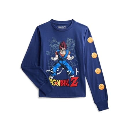 Dragon Ball Z Boys Graphic Tee with Long Sleeves, Sizes XS-2XL