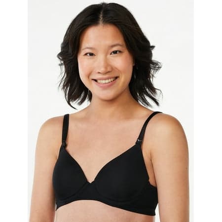 Joyspun Women's Maternity Nursing T-Shirt Bra with Flex Cup, Sizes 34B to 40DDD