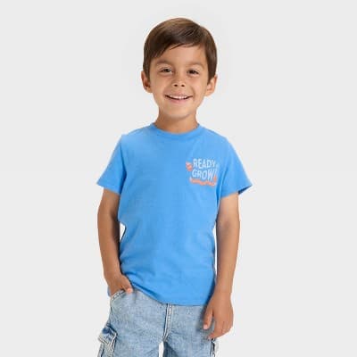 Toddler Boys' Short Sleeve Ready to Grow Graphic T-Shirt - Cat & Jack™ Light Blue 5T