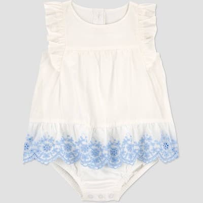 Carter's Just One You® Baby Girls' Eyelet Sunsuit - Ivory 24M