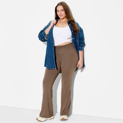 Women's ButterBliss High-Waisted Flare Leggings - Wild Fable™ Espresso 4X