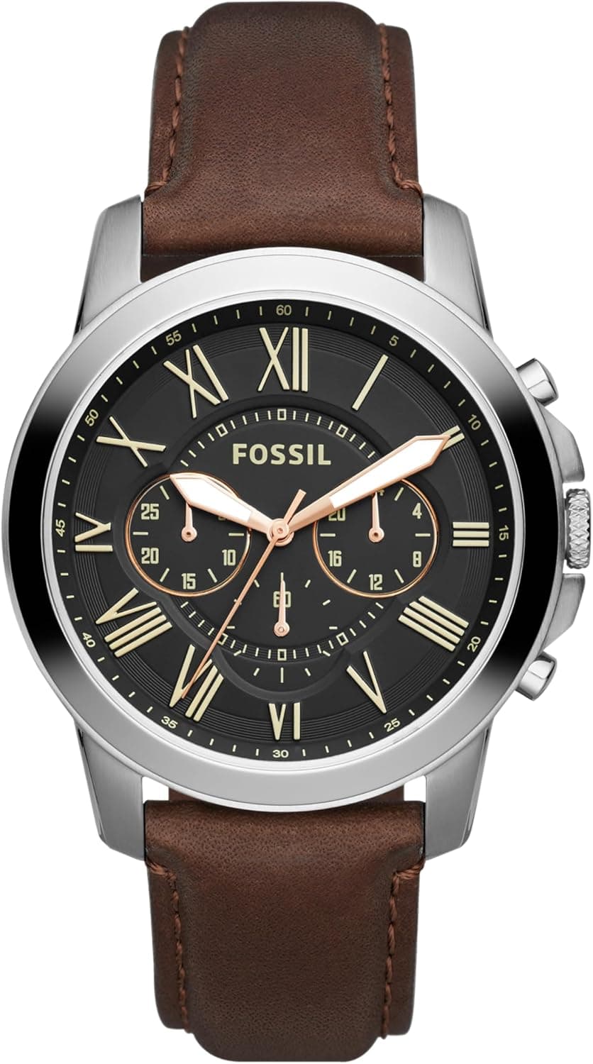 Fossil Men's Quartz Chronograph Watch - Silver & Brown