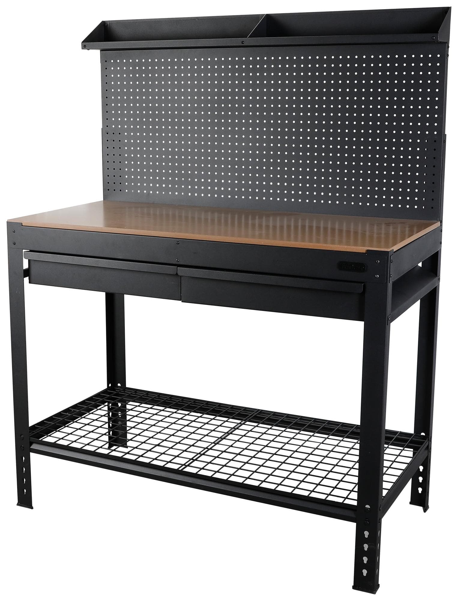 Sturdy 48" Steel Workbench with Mesh Shelf by Hyper Tough