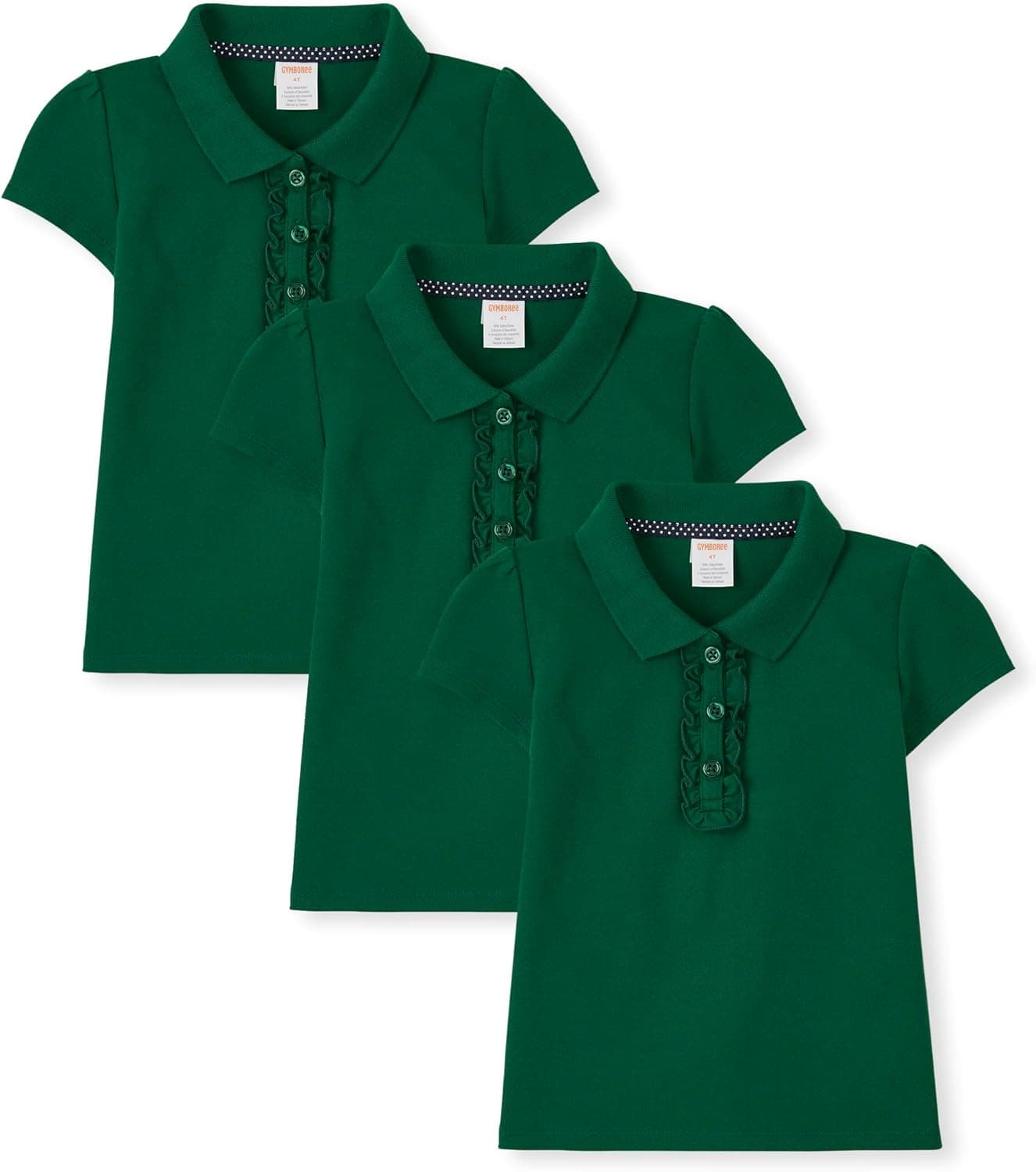 Gymboree Girls and Toddler Ruffle Polo Shirt 3-Pack