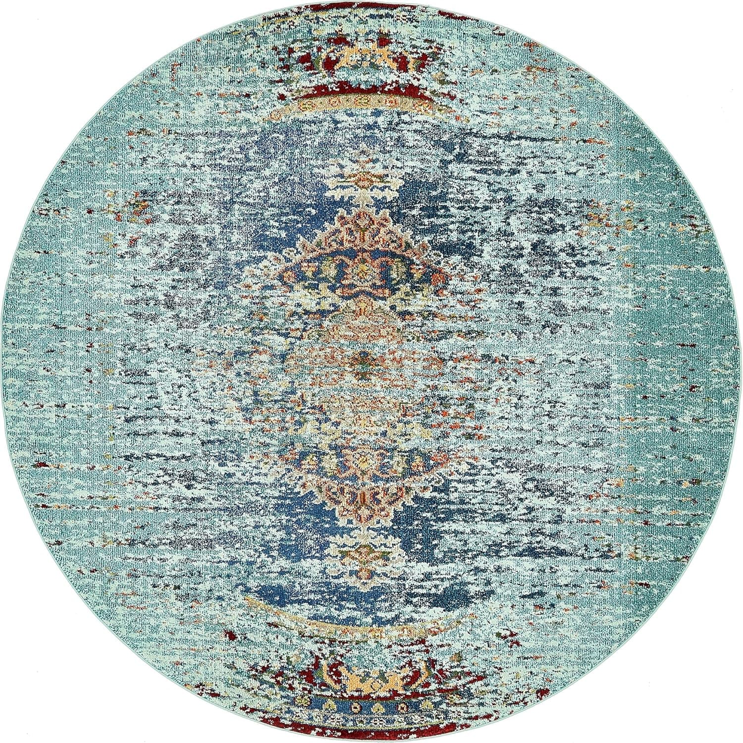 Unique Loom's Saturated Rug - Turquoise & Navy Blue