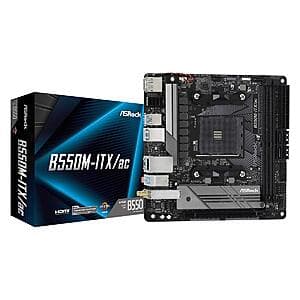 ASRock B550M-ITX/AC AMD AM4 Mini ITX Motherboard - $90