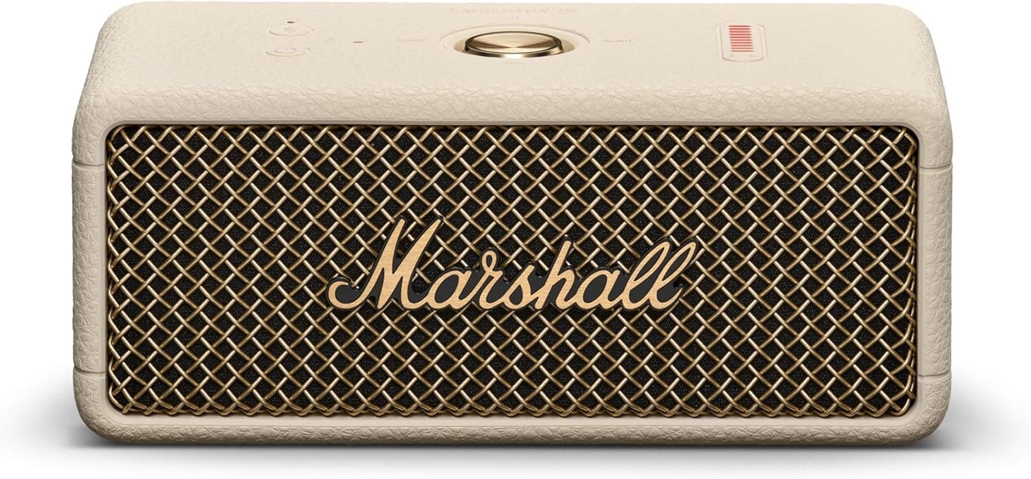 Marshall Emberton III Portable Bluetooth Speaker - Rugged Waterproof IP67 Design | Loud Stereo Sound, Deep Bass with 32+ Hr Playtime | Compact and Wireless for Travel and Outdoors - Cream