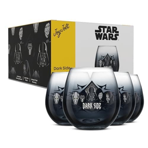 Set-of-4 15oz JoyJolt Star Wars Dark Side Stemless Drinking Glasses Amazon