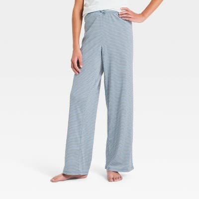 Girls' Striped Pajama Pants - art class™ Navy Blue M