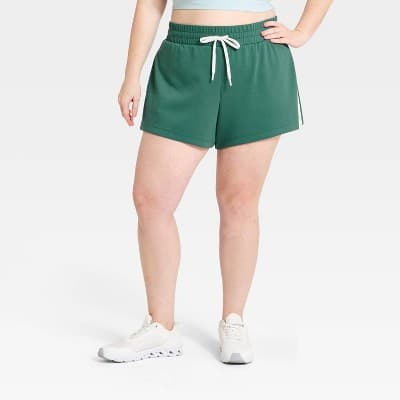 Women's Airy Sleek Pique Shorts - All In Motion™ Forest Green 1X