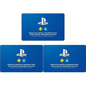 Save 62% on 3-Pack of $50 Sony PlayStation Store Gift Cards