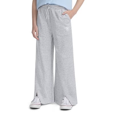 Converse® Girls' French Terry Wide Leg Pants - Heather Gray XS