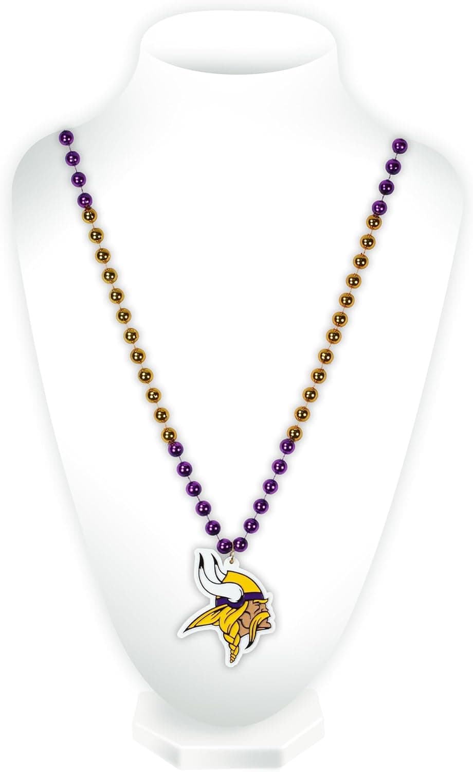 Rico Industries NFL Minnesota Vikings - Purple Team Logo Mardi Gras Style Beads, 3" x 24", Team Color