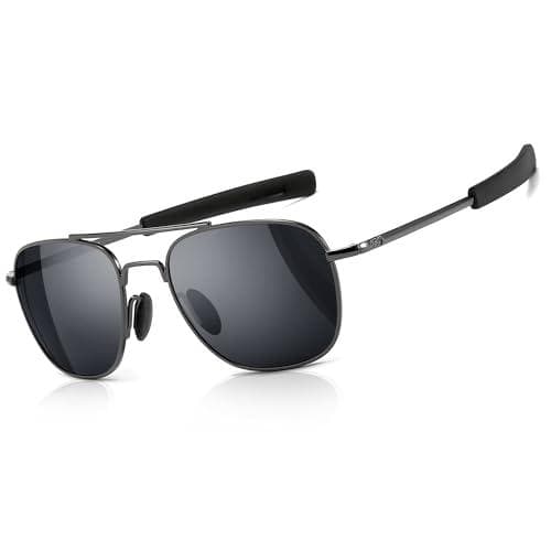 Military-Style Polarized Pilot Aviator Sunglasses for Men on Amazon