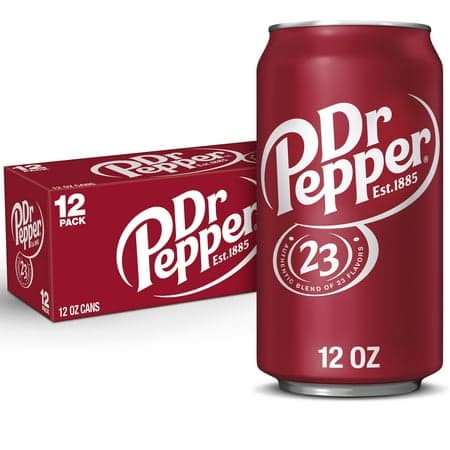 Dr Pepper Soda Pop, 12 fl oz, 12 Pack Cans