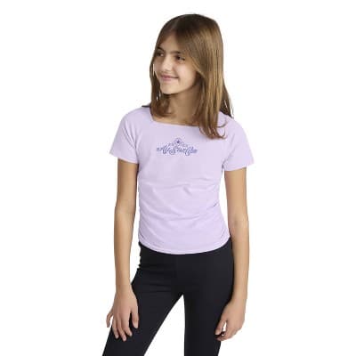 Converse® Girls' Short Sleeve Ruched T-Shirt - Lavender XS