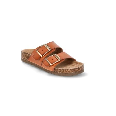 Time and Tru Women's Footbed Slide Sandals, Wide Width Available