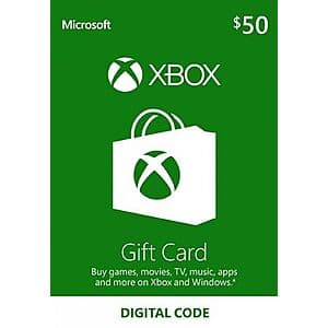 Discounted $50 Xbox eGift Card for $43.05