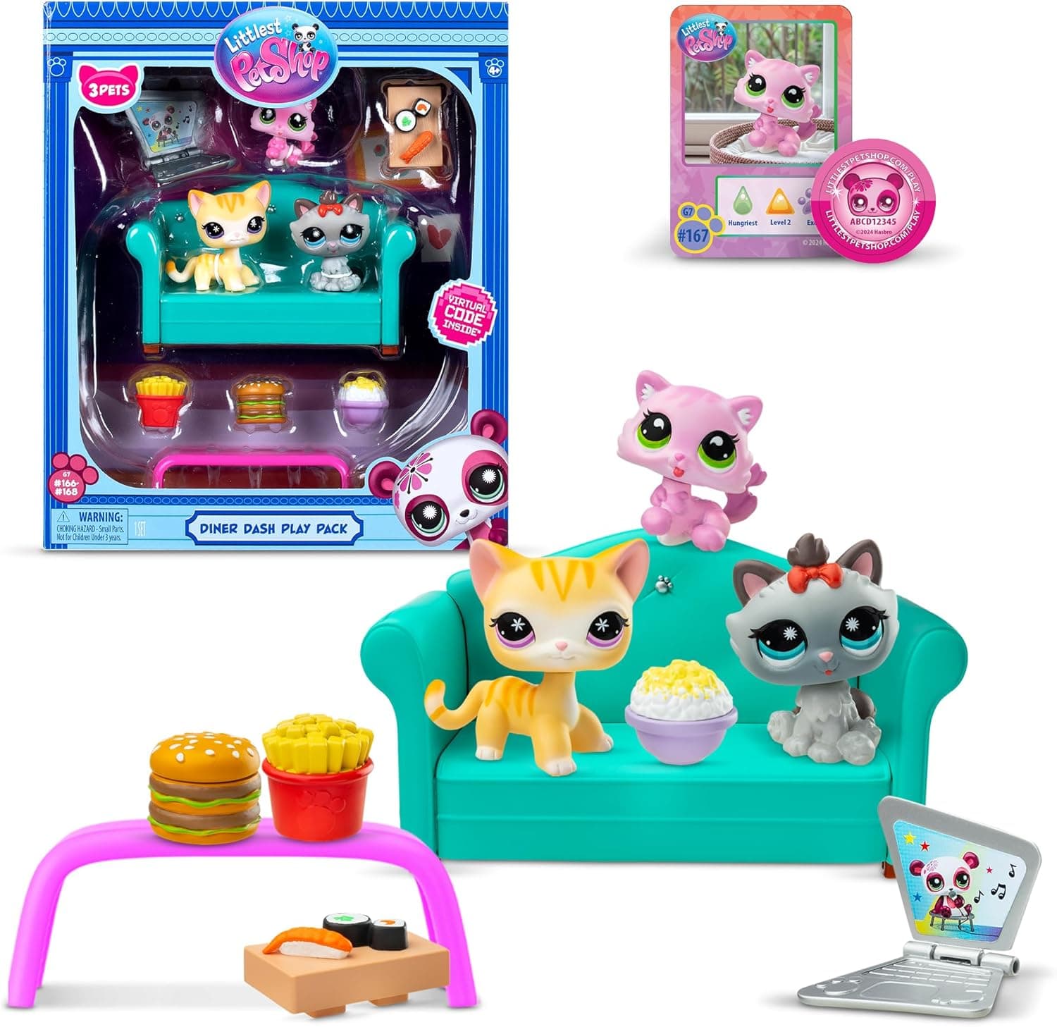 Littlest Pet Shop Diner Dash Play Pack - Authentic Bobblehead Toy