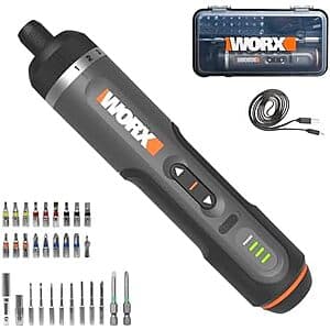 WORX 4V Lithium Screwdriver with 30-Piece Accessory Kit