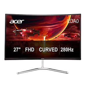 Acer Nitro 27" 1080p 280Hz Curved Gaming Monitor for $77.40