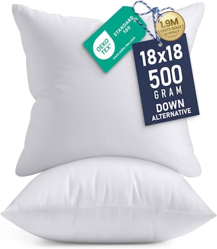Utopia Bedding 18x18 Pillow Inserts - 2-Pack with 38% Off