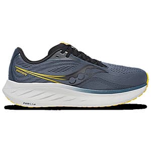 Stride in comfort with Saucony Men's Ride 18 Running Shoes (Blue/Yellow)