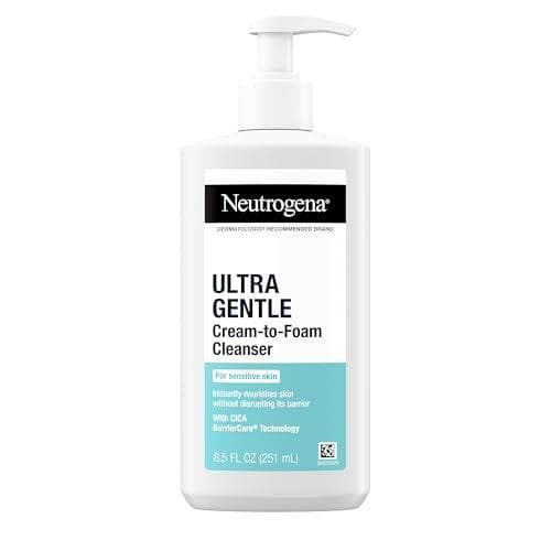 8.5oz Neutrogena Ultra Gentle Cream-to-Foam Daily Facial Cleanser Amazon
