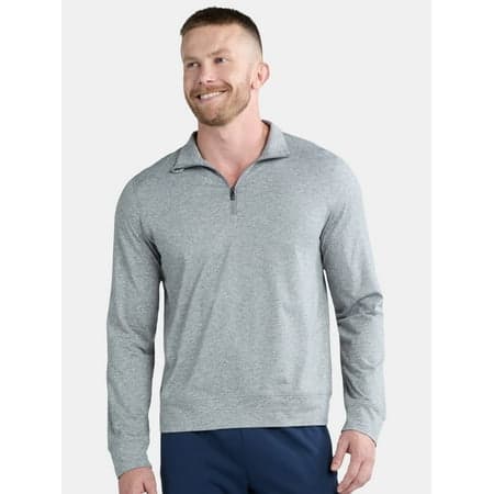Athletic Works Men's and Big Men's ButterCore Soft Quarter-Zip Pullover Shirt, Sizes S-3XL