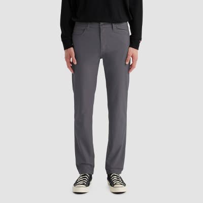 Levi's® Men's 511™ Slim Tech Five Pocket Pants - Charcoal Gray 36x32: Midweight Knit, Stretch, Mid Rise, Fly Button & Zipper