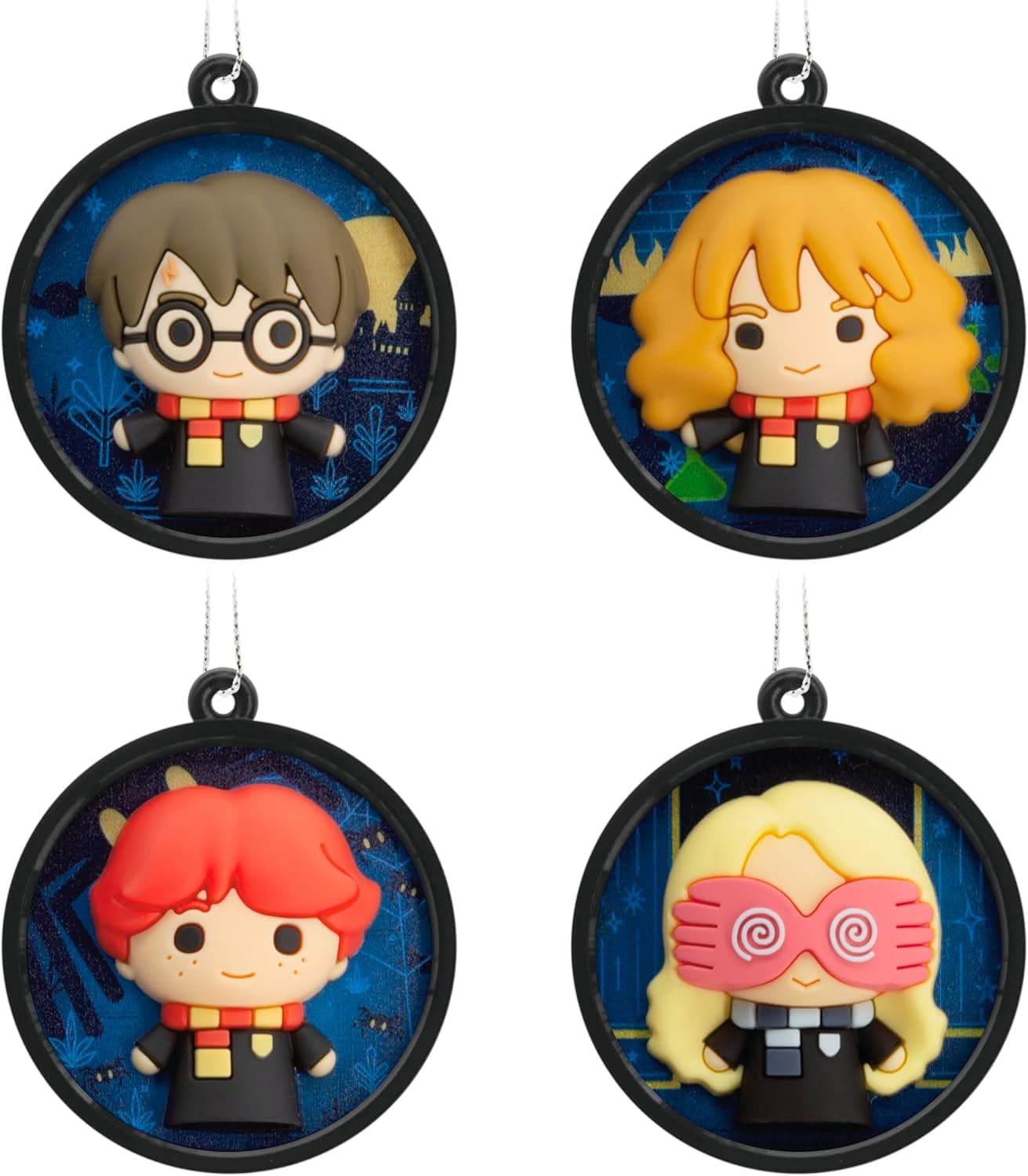 Hallmark Harry Potter Scenes Mini Christmas Ornaments, Shatterproof, Set of 4