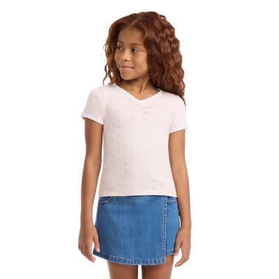 Levi's® Girls' Short Sleeve Pointelle T-Shirt - Light Pink XL