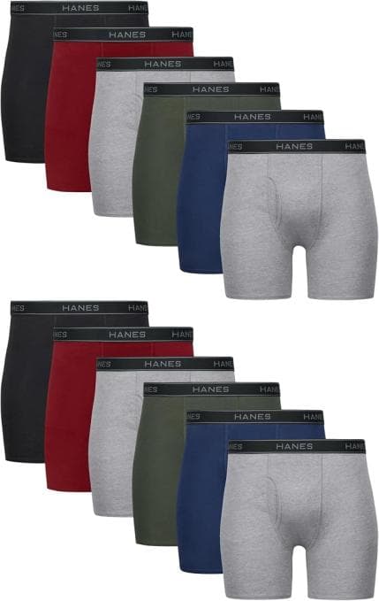 12-Pack Hanes Men's Underwear Boxer Briefs - Save 36%