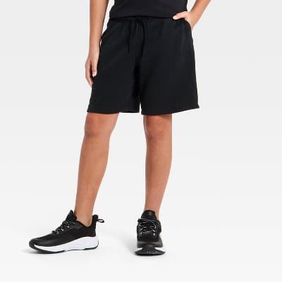 Boys' ' At the Knee' French Terry Shorts - All In Motion™ Black M