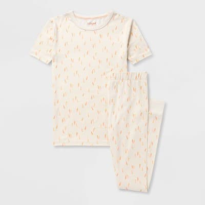 Kids' 2pc Easter Carrots Tight Fit Pajama Set - Cat & Jack™ Cream 6