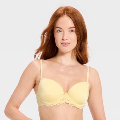 Women's Lace Push-Up Demi Bra - Auden™ Yellow 34B