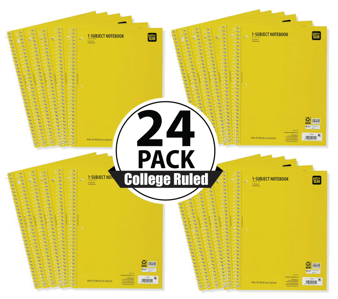 Bulk Pack of 24 College-Ruled Notebooks - Great Value