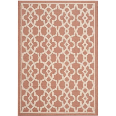 Safavieh Courtyard Carlos Oriental Indoor/Outdoor Area Rug, Terracotta/Beige, 5'3" x 7'7"