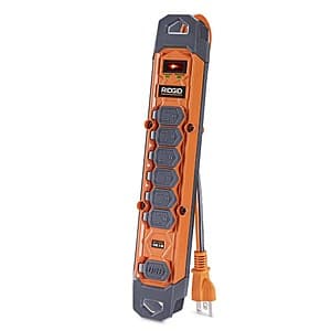 RIDGID 6-Outlet Surge Protector with USB-A, USB-C: $19.90 (In-Store Only)