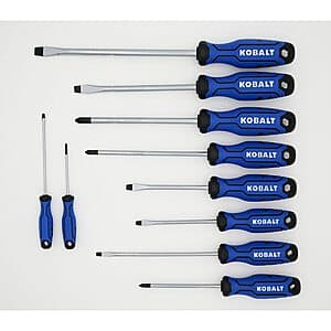 Kobalt 6" Magnetic Screwdriver Set - 10 Pieces for $15 + Free Shipping