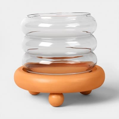 6"x6.5" Terracotta with Glass Lantern - Threshold™